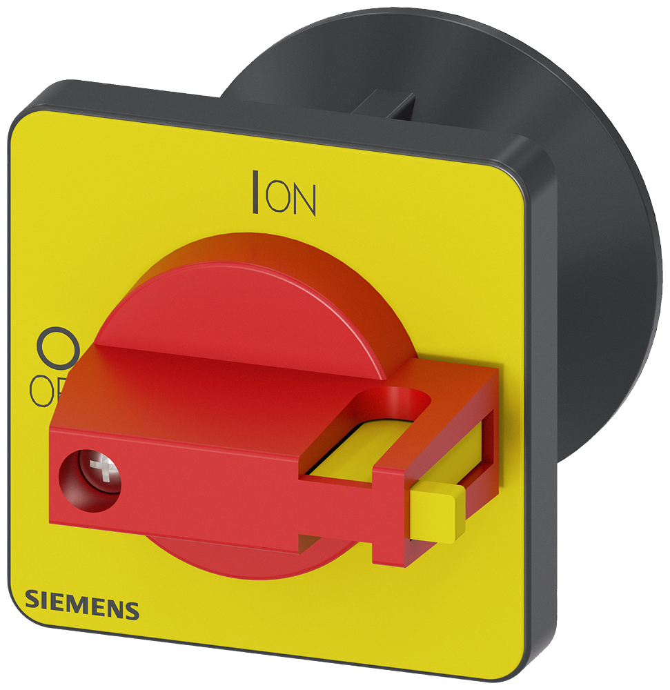 [Imagem do produto MANÍPULO, VERMELHO/AMARELO, 48X48 MM FIXAÇÃO FRONTAL, FIXAÇÃO DE ORIFÍCIO CEN 3LD93435C SIEMENS]
