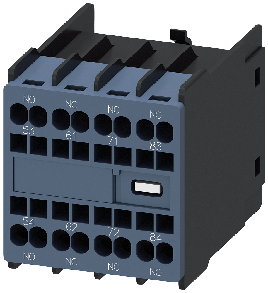 INTERRUPTOR AUXILIAR LADO FRONTAL 2NA+2NF CAMINHO DE CORRENTE 1NA 1NF 2NF 3RH29162XA220MA0 SIEMENS