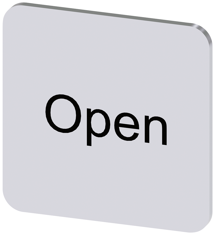 [Imagem do produto PLACA DE IDENTIFICAÇÃO 22X22MM, PLACA PRATA, INSCRIÇÃO: OPEN 3SU19000AF810DW0 SIEMENS]