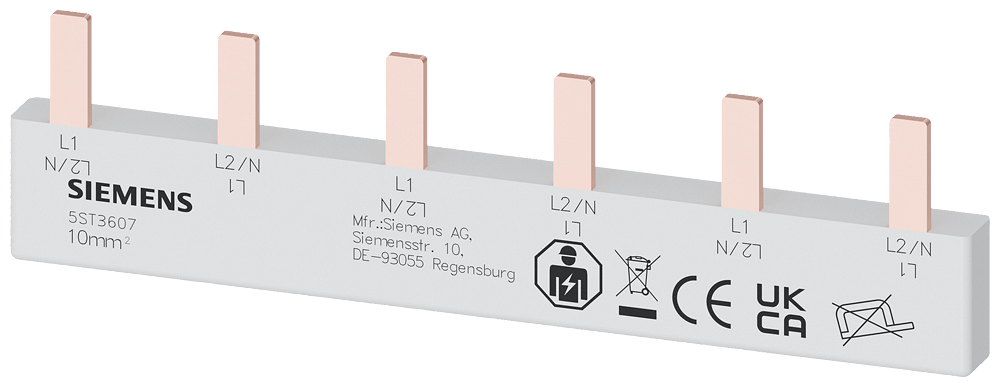BARRAMENTO DE PINO 10MM2 BIFÁSICO 3X (1FA+N) 102MM 5ST3607 SIEMENS