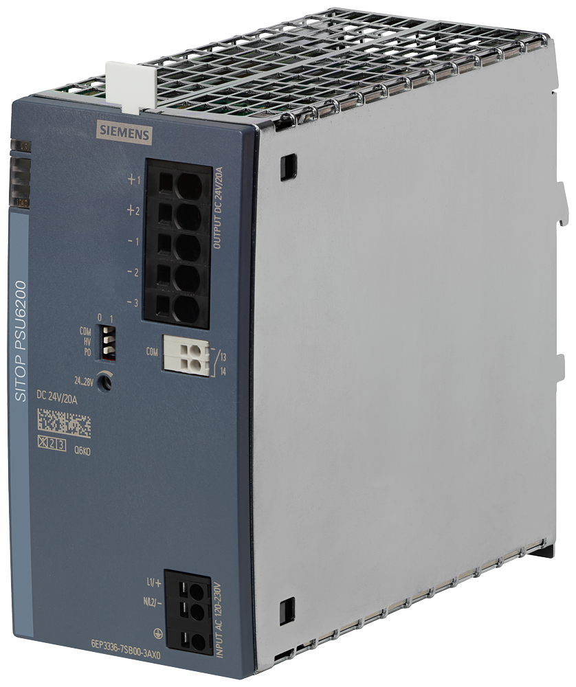 [Imagem ALIMENTAÇÃO DE CORRENTE SITOP PSU6200, MONOFÁSICA 24 V CC/20 A 6EP33367SC003AX0 SIEMENS]