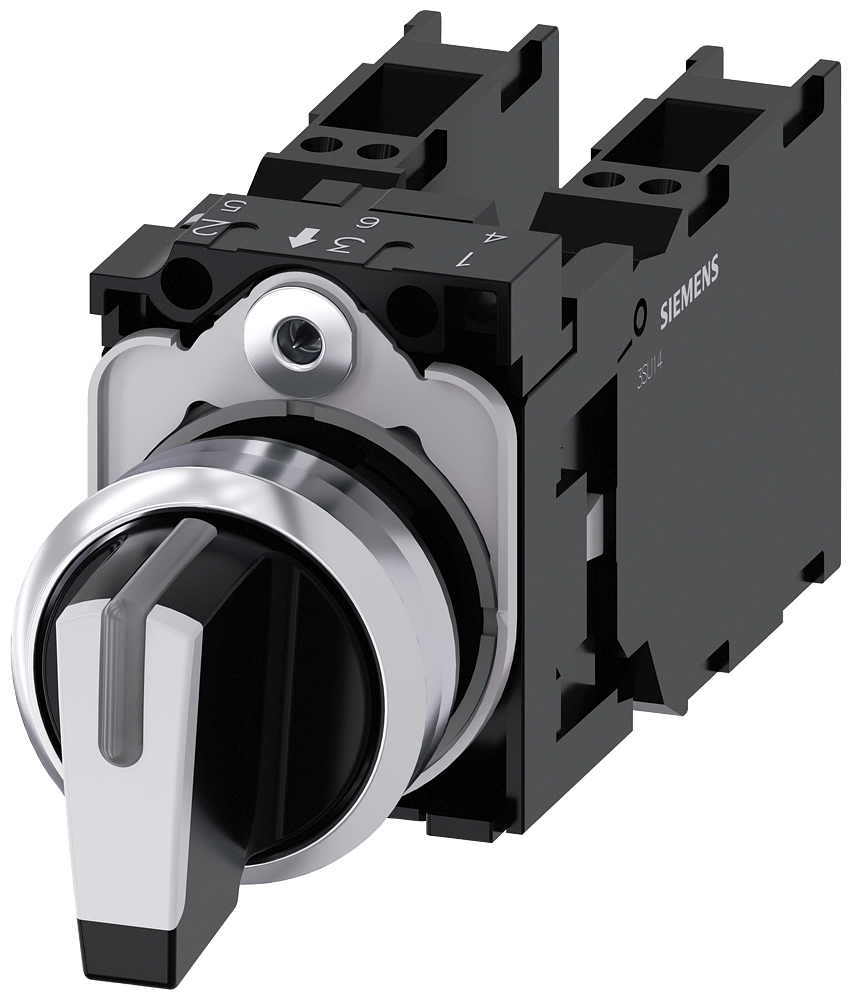 INTERRUPTOR COM MANÍPULO ILUMINÁVEL 22MM REDONDO METAL ALTO BRILHO BRAN 3SU11502BL603LA0 SIEMENS