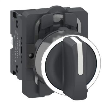 CHAVE SELETORA Ø22MM PLÁSTICA 3 POSIÇÕES RETORNO POR MOLA MANOPLA CURTA 2NA XA2AD53 SIEMENS