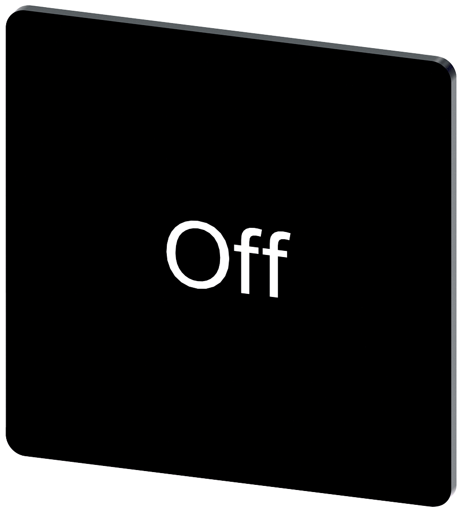 [Imagem do produto PLACA DE IDENTIFICAÇÃO 27X27MM, PLACA PRETO, INSCRIÇÃO: OFF 3SU19000AE160DK0 SIEMENS]