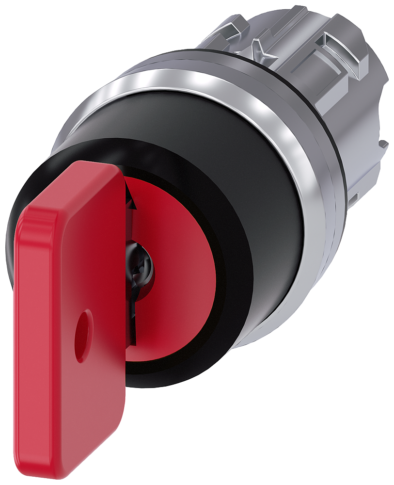 [Imagem do produto INTERRUPTOR DE CHAVE O.M.R, 22MM, REDONDO, METAL, BRILHANTE, VERMELHO, RETIRA 3SU10504FL110AA0 SIEMENS]