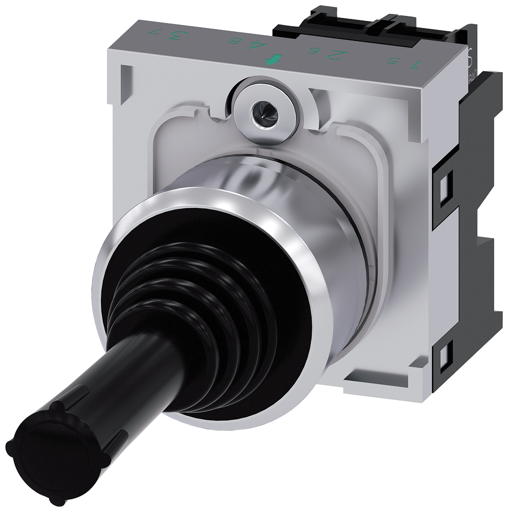 [Imagem do produto INTERRUPTOR MESTRE, 22MM, REDONDO, METAL, BRILHANTE, PRETO, DE ENCAIXE VERTICAL 3SU11507AB881NA0 SIEMENS]