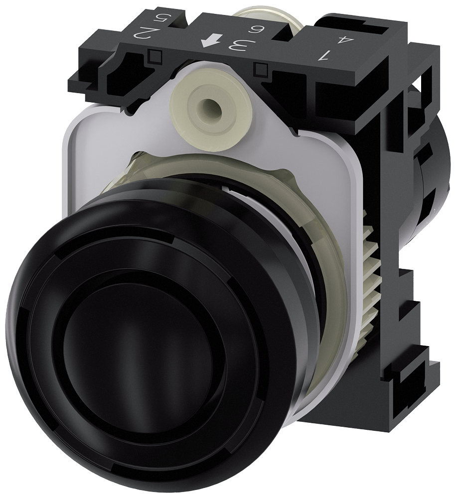 [Imagem do produto DISPOSITICO SONORO 22MM REDONDO PLÁSTICO PRETO SOM CONTÍNUO 2,4 KHZ, 24V  3SU12006KB101AA0 SIEMENS]