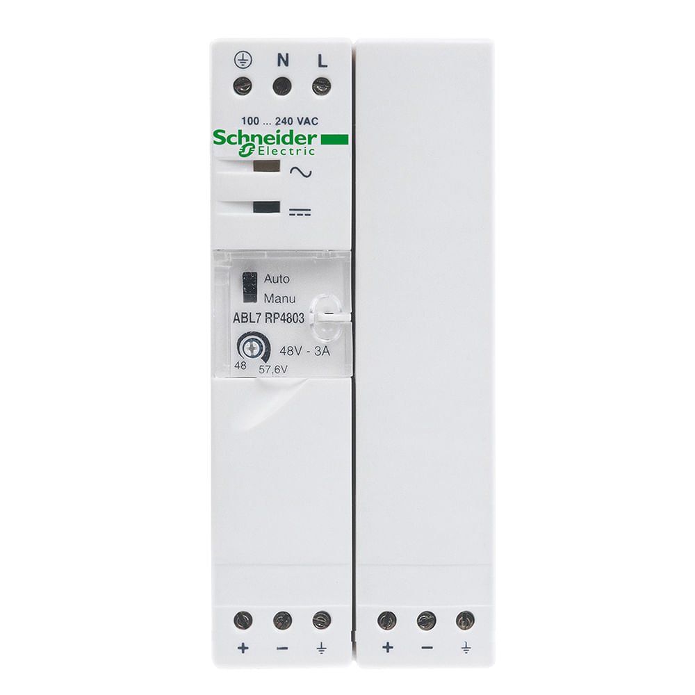 [Imagem FONTE ALIMENTACAO CHAVEADA 144W E-100/240VCA 48VCC 3A ABL7RP4803 SCHNEIDER]