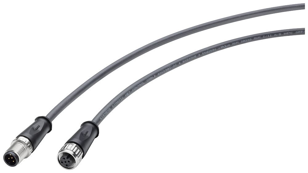 [Imagem do produto CONTROL CONNECTING CABLE M12-180/M12-180, COD. A, INTERF. LINK IO CLASSE B, 5M 6XV18012CH50 SIEMENS]