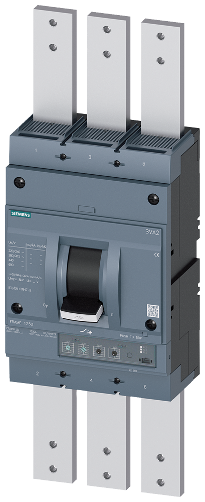 DISJUNTOR IEC FRAME 1250 1250 A DE 3 POLOS 85 KA ETU3 LSI 3VA26126HN370AA0 SIEMENS