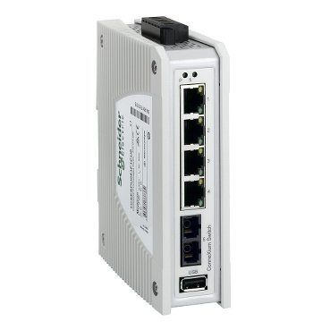[Imagem CONNEXIUM PREMIUM UNMANAGED SWITCH 4 PORTS FOR COPPER + 1 PORTS FOR FIBER OPTIC MULTIMODE TCSESPU053F1CU0 SCHNEIDER]