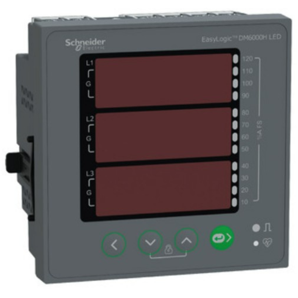 [Imagem MULTIMEDIDOR DE TENSÃO CORRENTE FREQUÊNCIA COM COMUNICAÇÃO MODBUS RTU METSEDM6200HCL10RS SCHNEIDER]