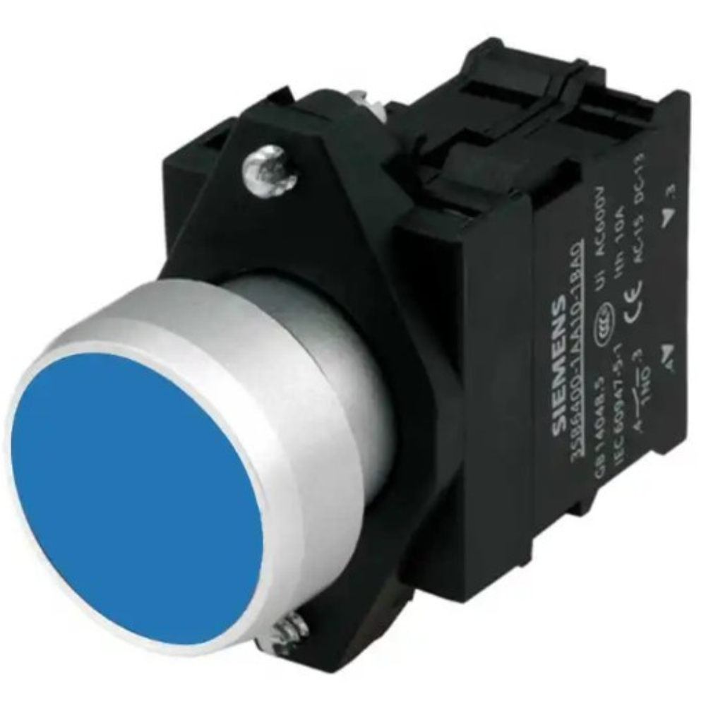 [Imagem do produto BOTÃO PULSADOR AZUL 22MM 1NA 3SB61300AB501BA0 SIEMENS]