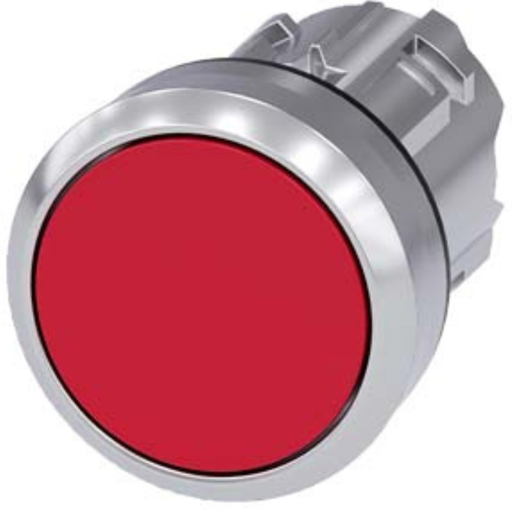 [Imagem BOTÃO DE PRESSÃO 22 MM REDONDO METÁLICO BRILHANTE VERMELHO 3SU10500AB200AA0 SIEMENS]
