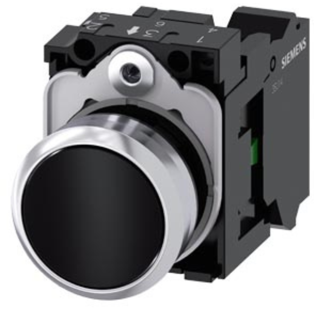 [Imagem BOTÃO DE PRESSÃO 22MM REDONDO METÁLICO BRILHANTE PRETO 3SU11500AB103BA0 SIEMENS]