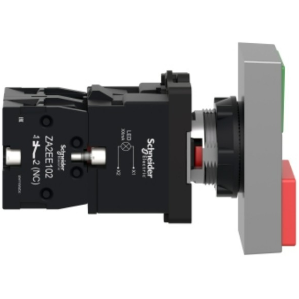 BOTÃO DUPLO Ø22MM PLÁSTICO RETORNO POR MOLA VER/VERMELHO COM SINALIZADOR BRANCO 220VCA XA2EW7L3741M5 SCHNEIDER eletrica-botao-XA2EW7L3741M5 (2).png