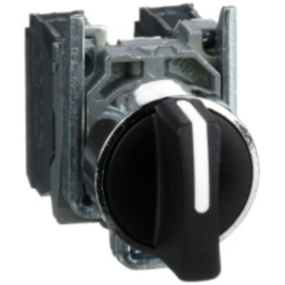 [Imagem COMUTADOR Ø22MM METÁLICO 3 POSIÇÕES FIXAS MANOPLA CURTA 2NA XB4BD33 SCHNEIDER]