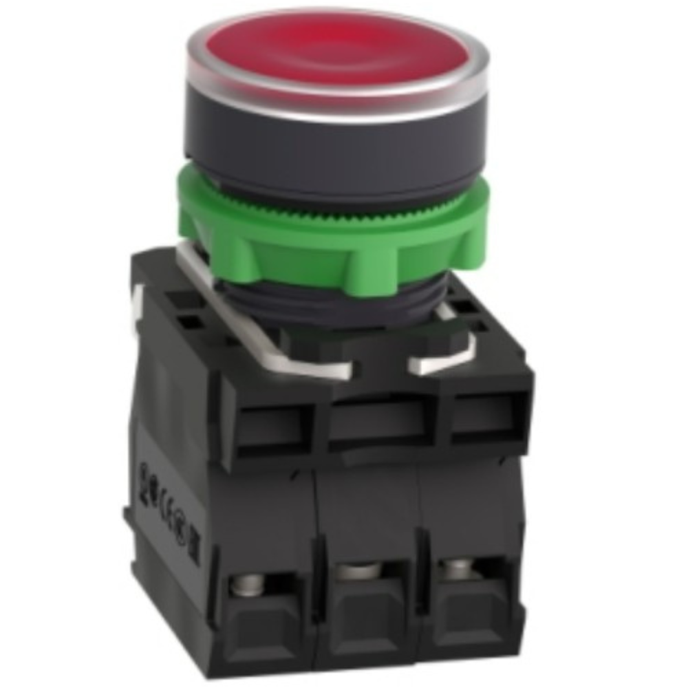 BOTÃO PLÁSTICO LUMINOSO 22MM VERMELHO 24VCA/CC 1NA+1NF RETORNO POR MOLA XB5AW34B5 SCHNEIDER eletrica-botao-XB5AW34B5 (5).png
