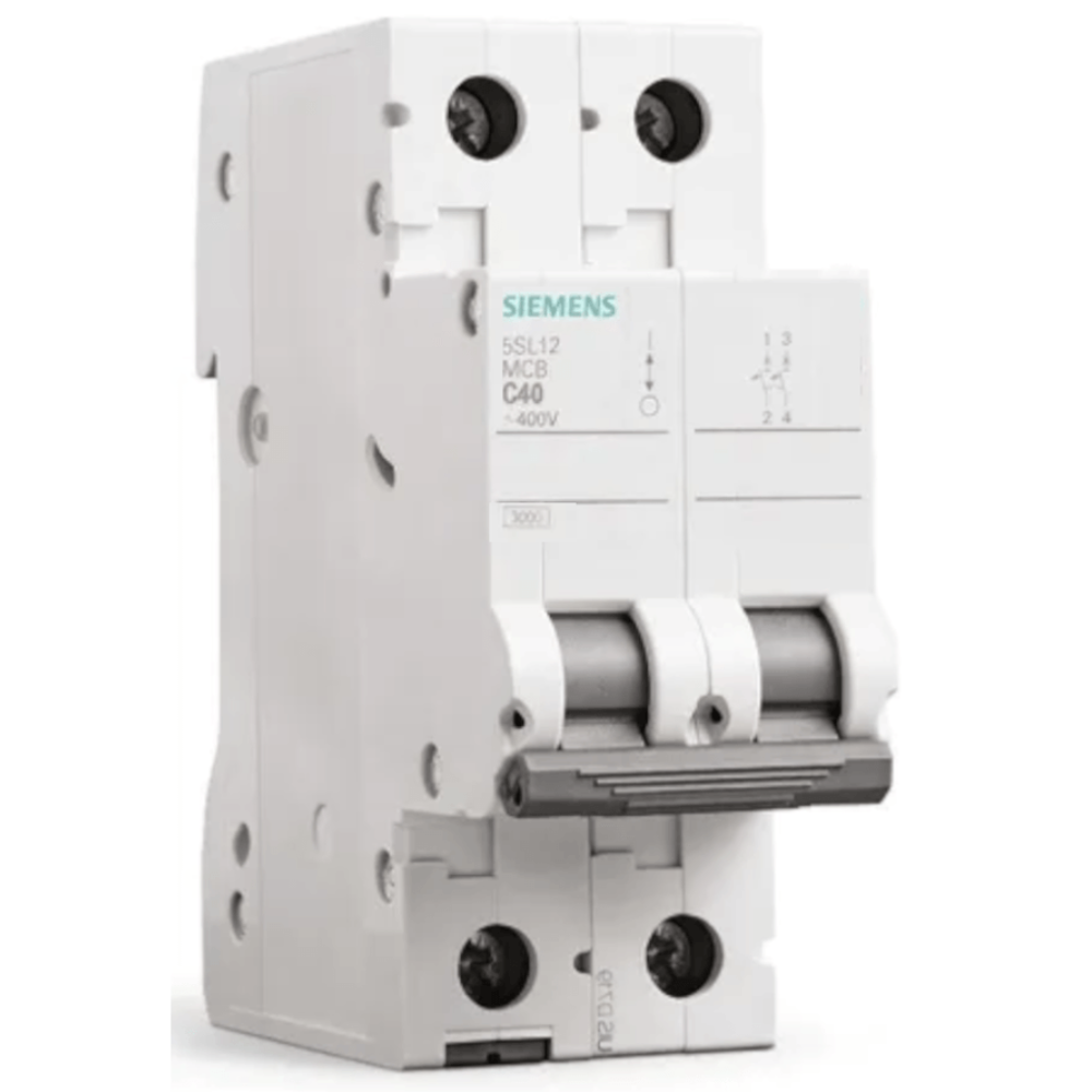 [Imagem DISJUNTOR MINI BIPOLAR 3KA 20A 380/220V 5SL12207MB SIEMENS]