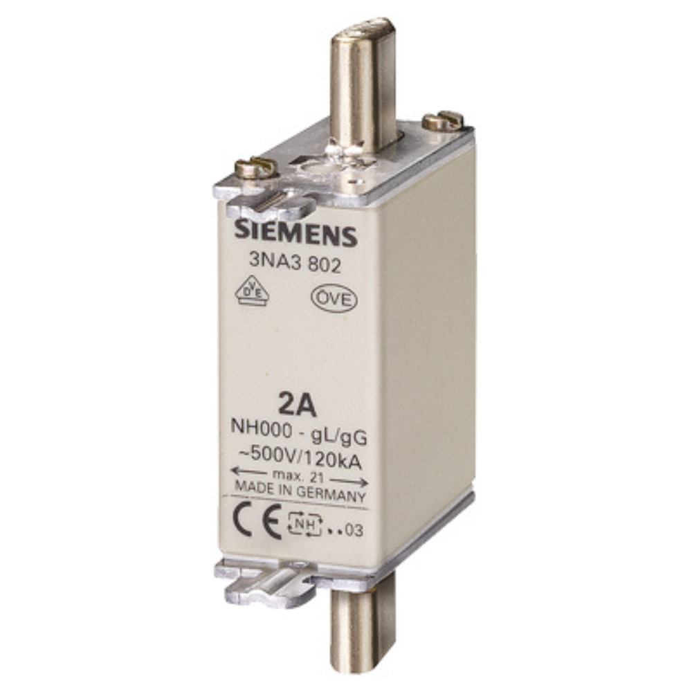 [Imagem FUSÍVEL NH TAMANHO 000 63A 500VCA 3NA3822 SIEMENS]