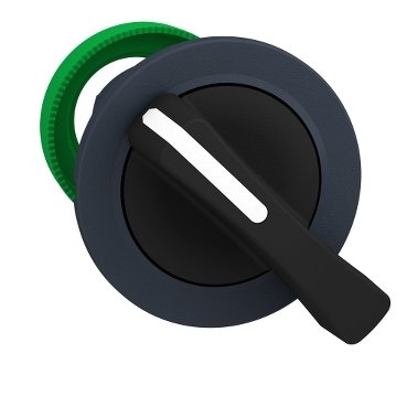 [Imagem CABEÇOTE PARA CHAVE SELETORA FACEADA Ø30MM PLÁSTICO 3 POSIÇÕES RETORNO POR MOLA MANOPLA LONGA PRETO ZB5FJ7 SCHNEIDER]