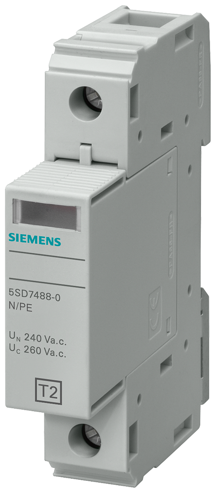 [Imagem PROTETOR CONTRA SURTOS TIPO 2 CLASSE DE REQUISITO C, UC 260V MÓDULOS DE PROTEÇÃO 5SD74810 SIEMENS]