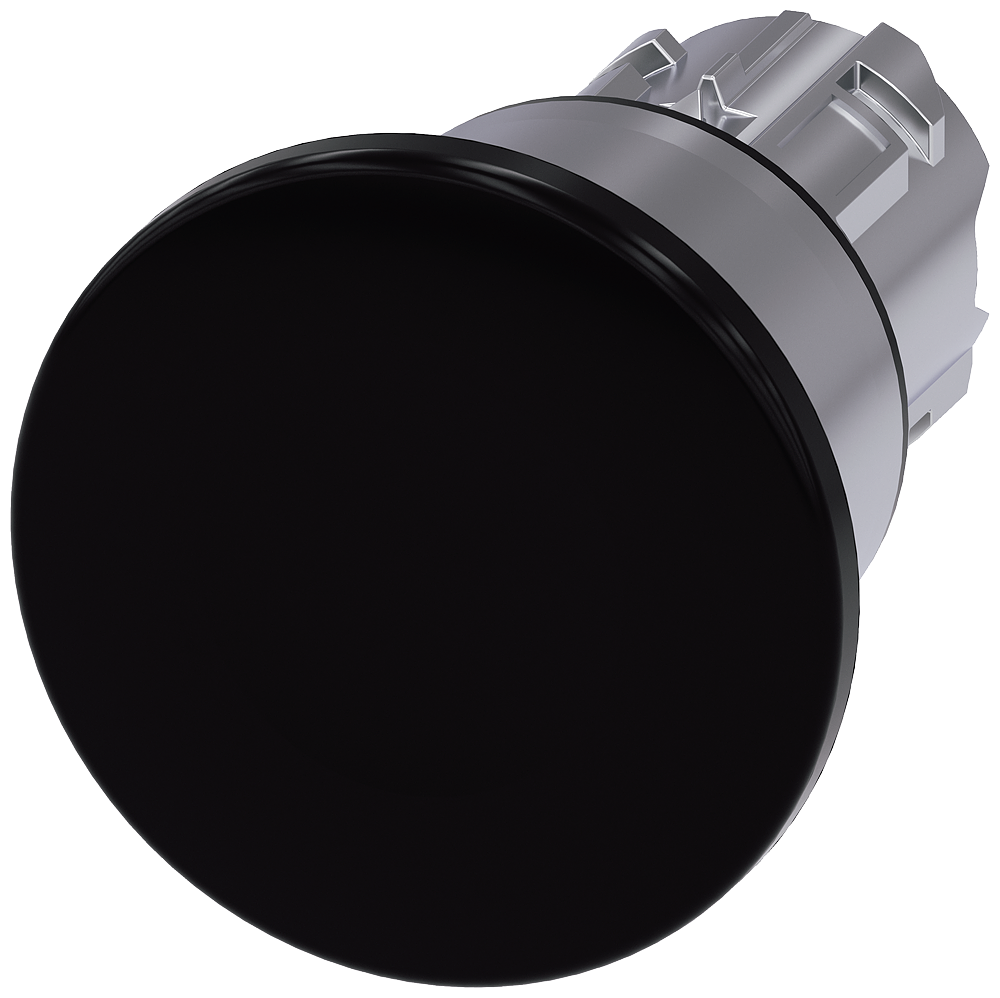 BOTÃO TIPO COGUMELO 22 MM REDONDO METAL DE ALTO BRILHO PRETO 40 MM DE 3SU10501BA100AA0-ZX90 SIEMENS
