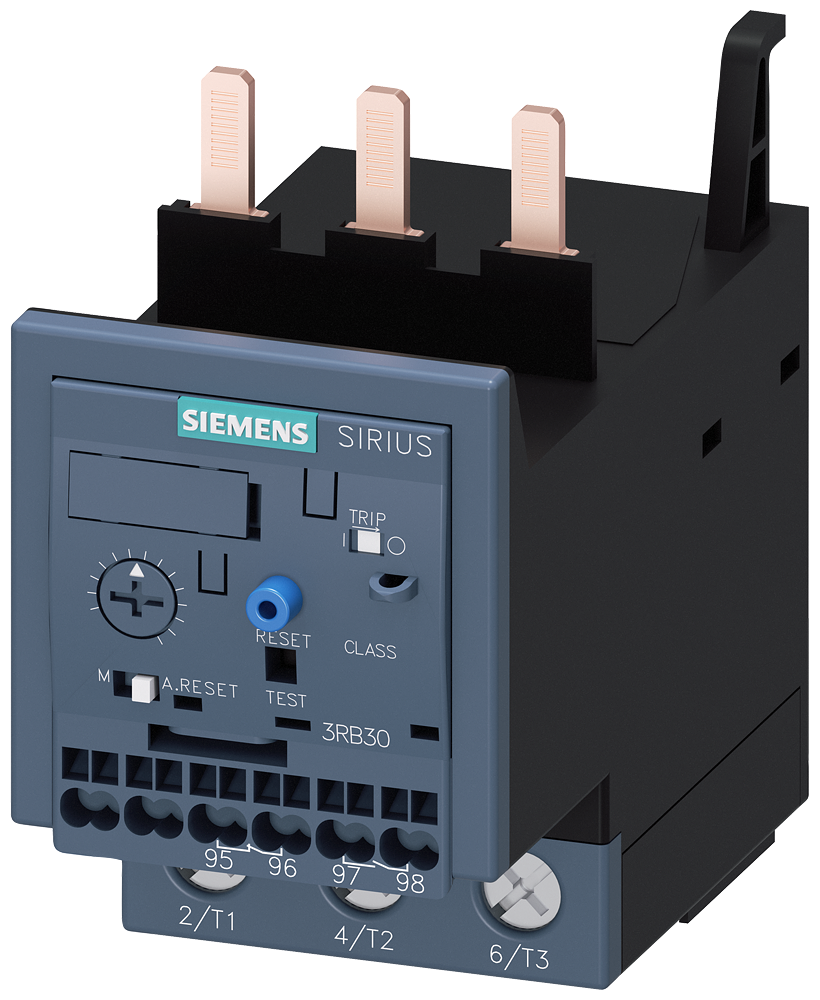 [Imagem do produto RELÉ DE SOBRECARGA 12,5-50A PARA PROTEÇÃO DO MOTOR, CLASS 20E 3RB30362UD0 SIEMENS]