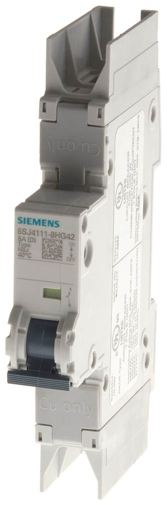 [Imagem DISJUNTOR AUTOMÁTICO 10KA, DE 1 POLO, C, 8A, SEGUNDO UL 489-277V 5SJ41087HG42 SIEMENS]