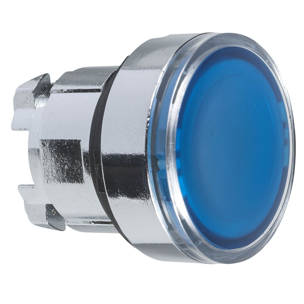 [Imagem CABEÇOTE PARA BOTÃO LUMINOSO Ø22MM METÁLICO, FACEADO, RETORNO POR MOLA, AZUL ZB4BA68 SCHNEIDER]