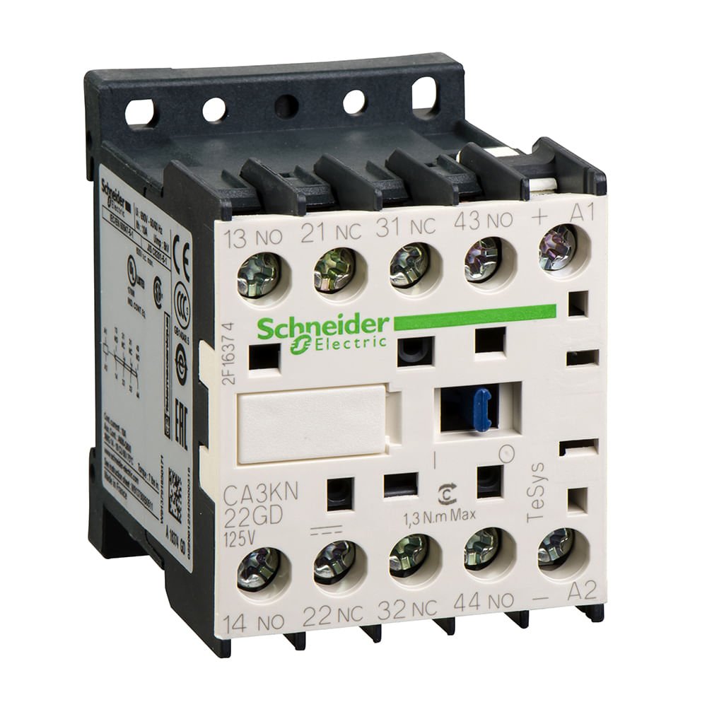[Imagem CONTATOR AUXILIAR TESYS K 2NA+2NF 125VCC CA3KN22GD SCHNEIDER]