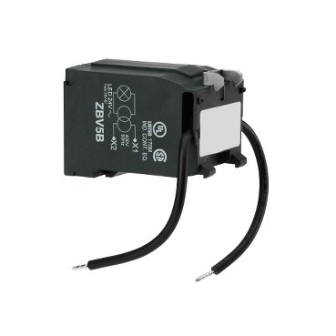 [Imagem BLOCO DE CONTATO LUMINOSO PARA BASE TIPO LED INTEGRAL TRANSFORMADOR 440...460V ZBV8B SCHNEIDER]