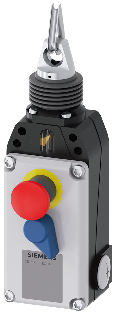 [Imagem COMUTADOR ACIONADO POR CABO COM PARADA DE EMERGÊNCIA 3X M20X1,5 1NA+3NF 3SE71411EG10 SIEMENS]