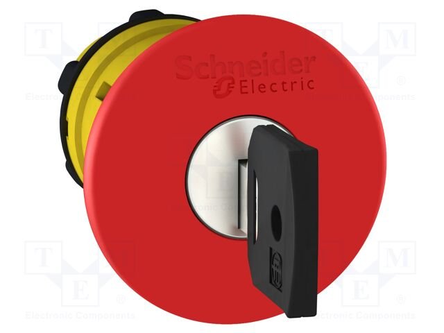 [Imagem CABEÇOTE PARA BOTÃO DE EMERGÊNCIA Ø22MM PLÁSTICO CHAVE PARA DESTRAVAR COGUMELO Ø40MM VERMELHO ZB5AS94420 SCHNEIDER]
