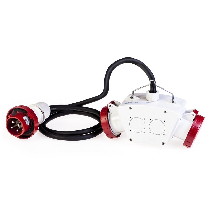 [Imagem do produto ADAPTADOR MÚLTIPLO COM CABO  3P+T 380V IP66 605.3226/C SCAME]