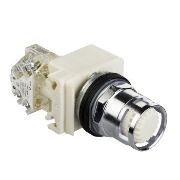 [Imagem do produto BOTÃO LUMINOSO Ø30MM METÁLICO GUARDA ALTA RETORNO POR MOLA LED ALTO BRILHO BRANCO NA 24VCA/CC 9001K3L35LWWH13 SCHNEIDER]