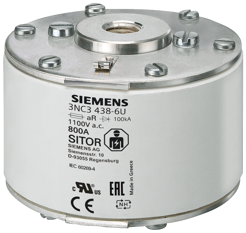 ELEMENTO DE FUSÍVEL SITOR COM ROSCAS INTERNAS DE AMBOS OS LADOS NH3 IN: 630 3NC32366U SIEMENS