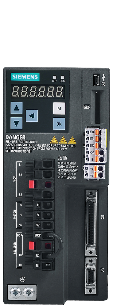 [Imagem SERVO DRIVE TRIFÁSICO 1KW 3A 380/480V 45/66HZ IP20 SINAMICS V90 6SL32105FE110UA0 SIEMENS]