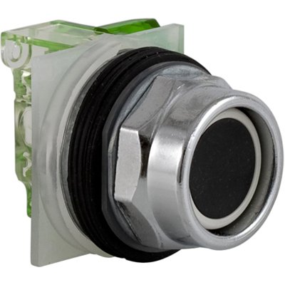 [Imagem BOTÃO Ø30MM METÁLICO GUARDA ALTA RETORNO POR MOLA PRETO NA 9001KR2BH5 SCHNEIDER]