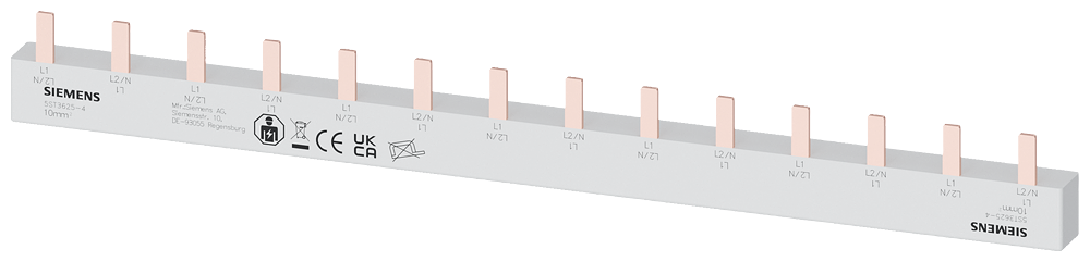 BARRAMENTO DE PINO 10MM2 DE 4 FASES 1X (3FA+N) + 5X (1FA+N) 248MM 5ST36254 SIEMENS
