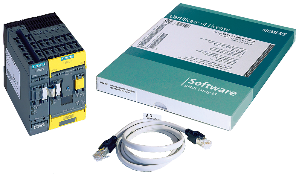 KIT INICIANTE 3SK2 CONTEÚDO: 3SK2112-2AA10 SOFTWARE SIRIUS SAFETY ES PROFESSI 3SK29422AA11 SIEMENS