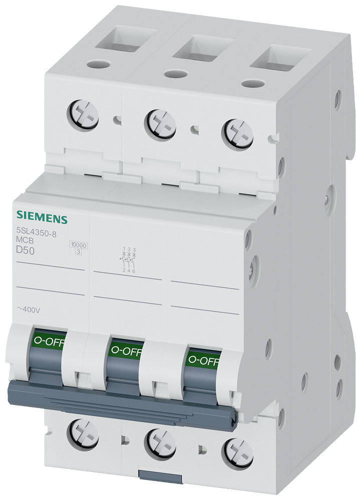 DISJUNTOR DE POTÊNCIA 400 V 10 KA 3 POLOS D 50 A 5SL43508 SIEMENS