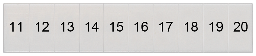 PLACA DE DESIGNAÇÃO, FRENTE, COM 11-20, VERTICAL, LARGURA DOS TERMINAIS: 5,2 MM 8WH81202AB15 SIEMENS