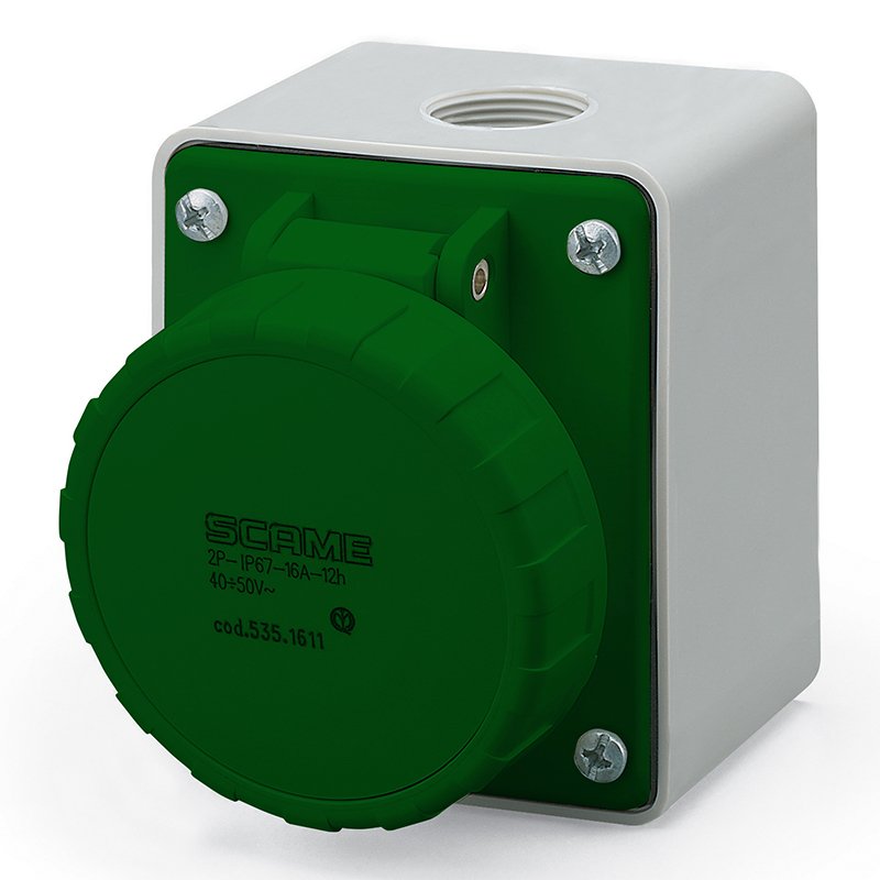 [Imagem do produto TOMADA DE PAREDE 3P 16A <50V 4H IP67 535.16130 SCAME]