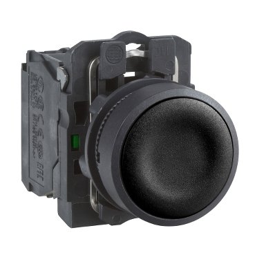 [Imagem BOTÃO 22MM PLÁSTICO  NORMAL A IMPULSÃO 2N XB5AA23 SCHNEIDER]