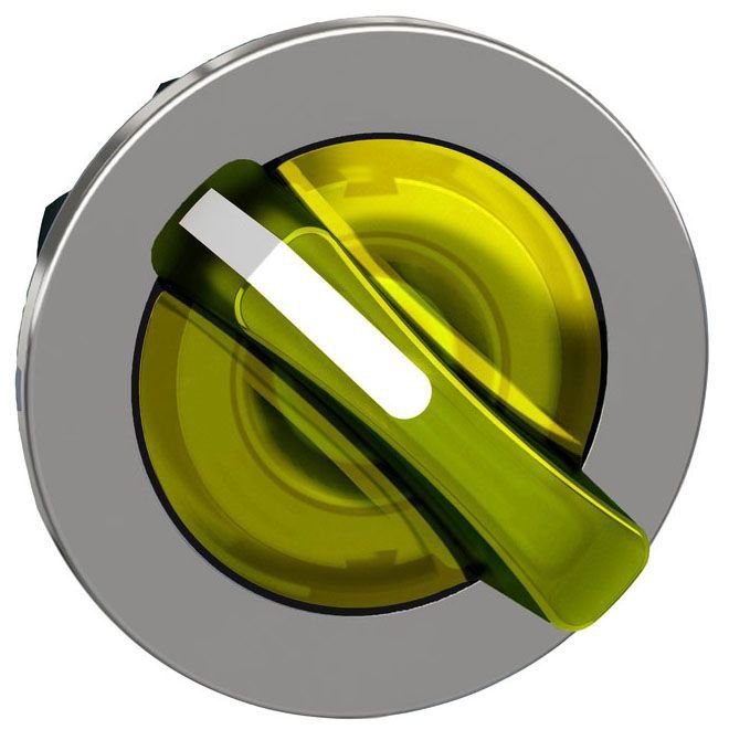 [Imagem CABEÇOTE PARA CHAVE SELETORA LUMINOSA FACEADA Ø30MM METÁLICO 2 POSIÇÕES FIXAS AMARELO ZB4FK1283 SCHNEIDER]