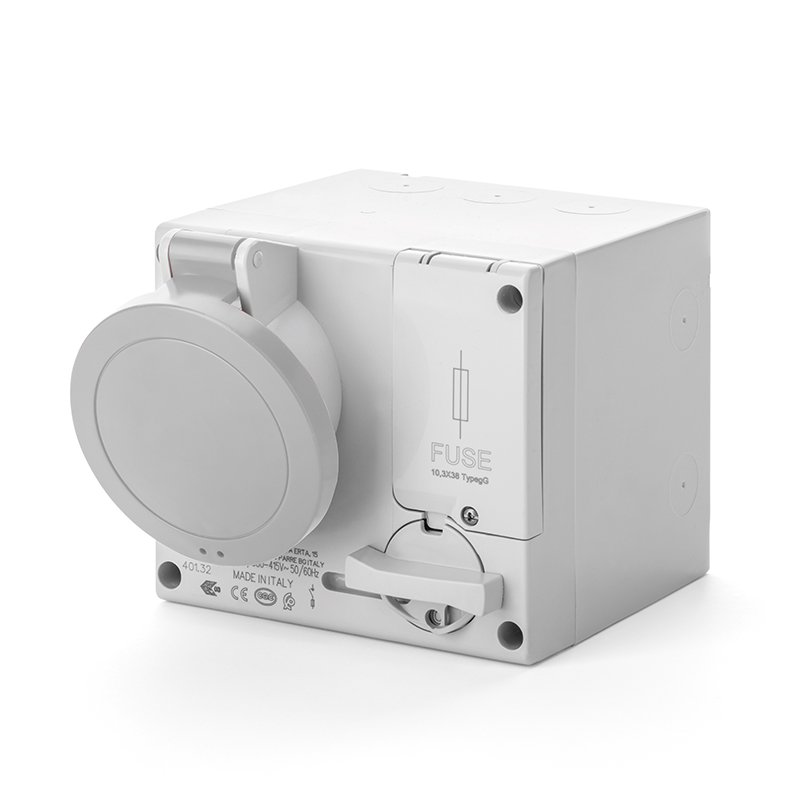 [Imagem do produto TOMADA DE EMBUTIR INTERTRAVAMENTO 16A 2P+T 3H IP44 >50-250V 501.16834 SCAME]