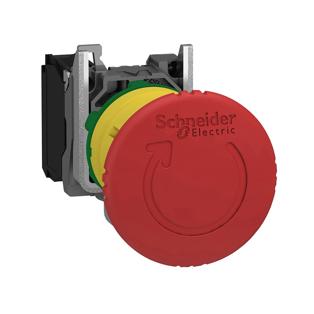 [Imagem BOTÃO Ø22MM METÁLICO, EMERGÊNCIA, COGUMELO Ø40MM, VERMELHO, NF XB4BS8442 SCHNEIDER]