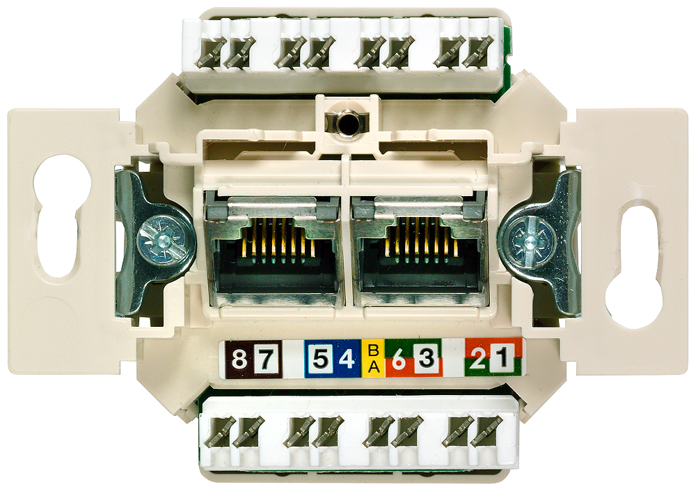 TOMADA DE CONEXÃO UAE NÃO BLINDADA 2X DE 8 POLOS RJ45 CAT. 6 A 5TG20272 SIEMENS