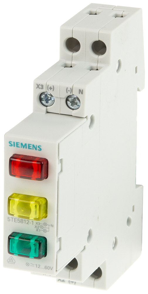 INDICADOR LUMINOSO/DE SEMÁFORO 3X LED 12-60 V VERMELHO/AMARELO/VERDE 5TE58121 SIEMENS